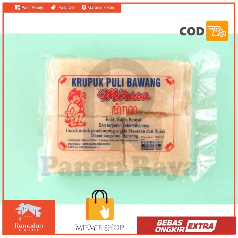 

Krupuk Puli Gendar Bawang Mirasa Mentah 200gr - TANPA BUBBLE