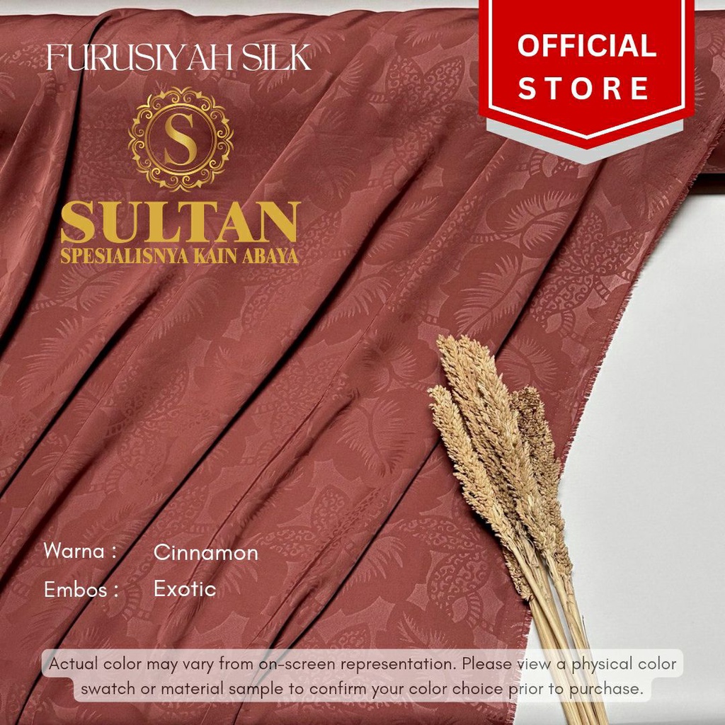 50CM EMBOS EXOTIC FURUSIYAH SILK CINNAMON KAIN ABAYA SULTAN (MEREK LAMA: FURSAN SILK)