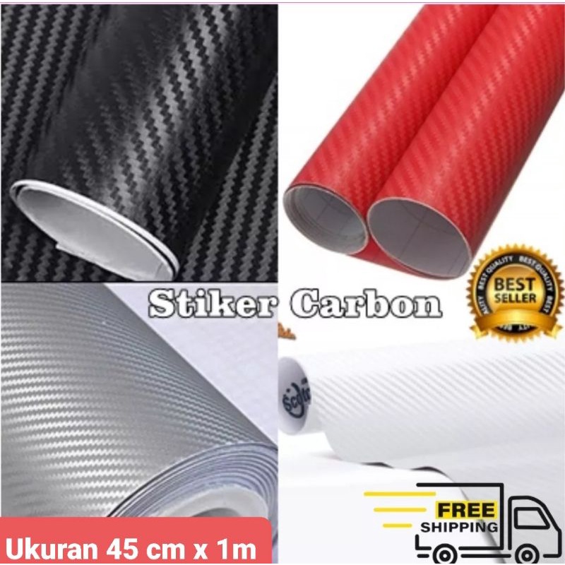 Stiker Vinyl Carbon 3D Kendaraan Ukuran 45 x 1m Variasi Warna Bahan Premium - Sticker Karbon Motor Sudah ada Lem Perekat8