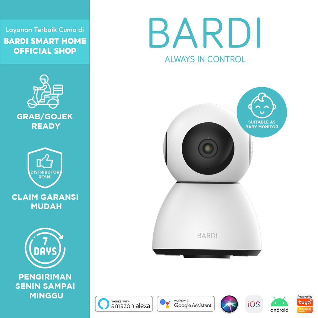 Foto BARDI Smart Indoor PTZ IP Camera CCTV Wifi IoT Home Automation + Micro SD