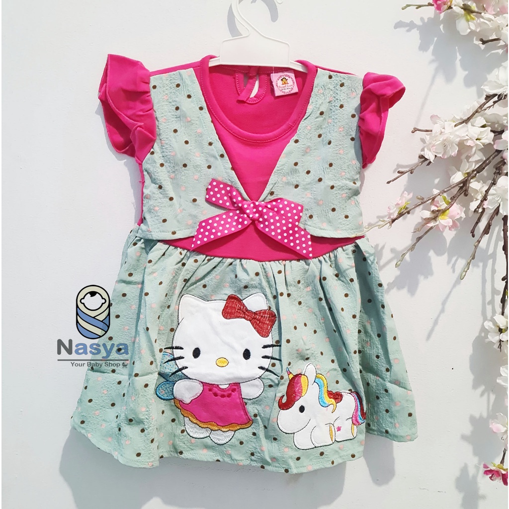 [SL-032] Dress bayi pendek anak overall motif animal lucu dan murah (3-6 bulan)