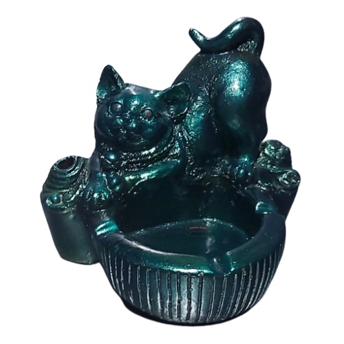 ASBAK ROKO UNIK KUCING/CAT/EMERALD GREEN/HOME DECORATION