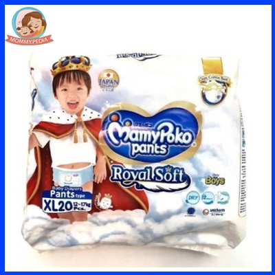 MamyPoko Royal Soft Boys XL20 Baby Diapers Pants Type Celana Pampers Popok Bayi Balita