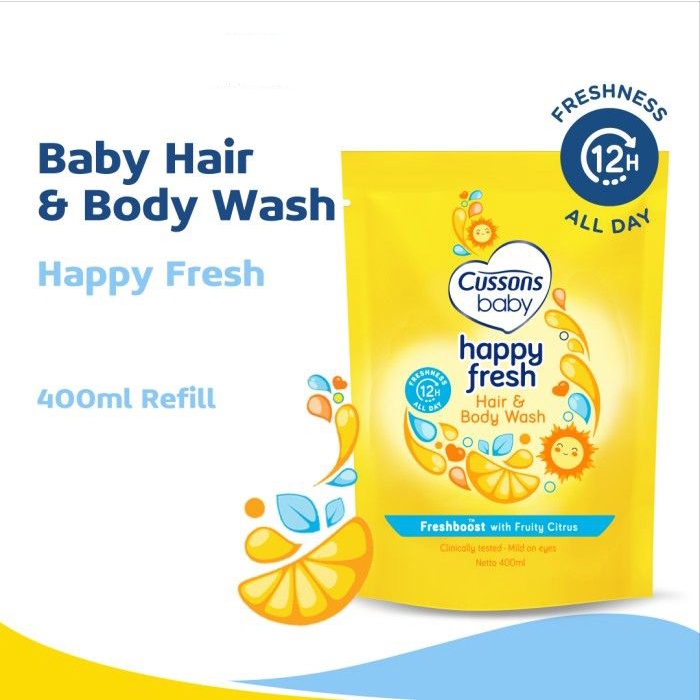 Cussons Baby Hair &amp; Body Wash Happy Fresh Fruity Citrus 400 ml