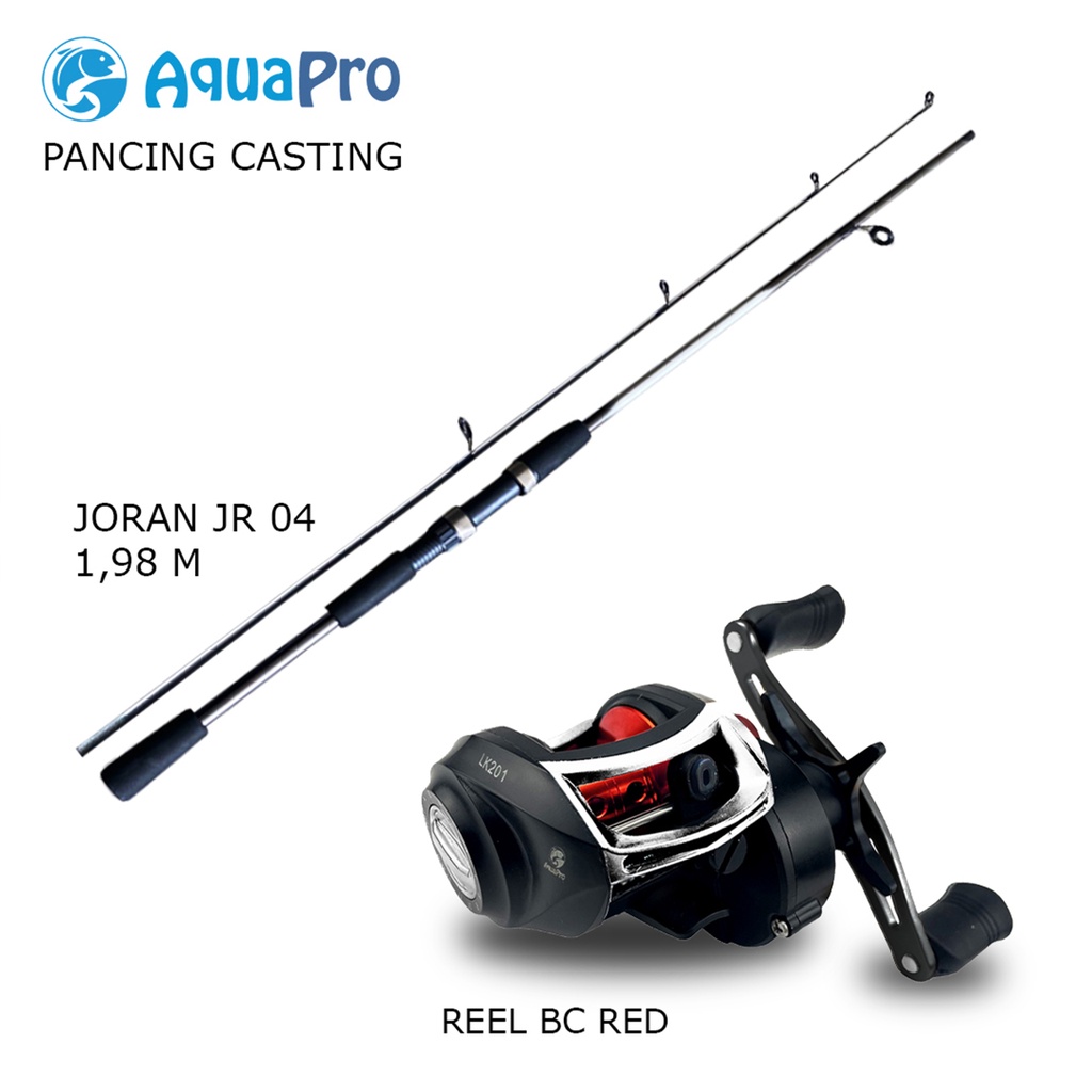 Paket Set JR04 Pancing BC Joran Pancing Baitcasting 2 Bagian Fishing Rod dan Fishing Reel Set Casting Rod Reel Umpan Line Full Combo