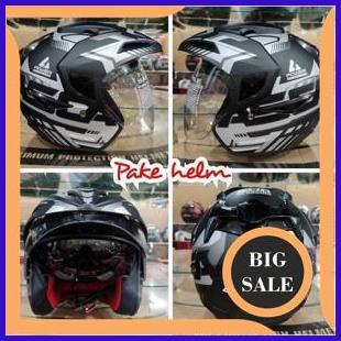 HELM ASCA PREMIER POWER BLACK SILVER DOF HELM HALF FACE HELM DOUBLE VISOR 1M4R23 parts