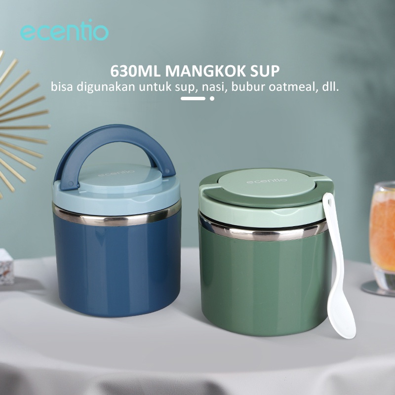 ecentio termos makanan Bekal Sup Stainless 500ml tahan panas Cangkir sup bubur mug