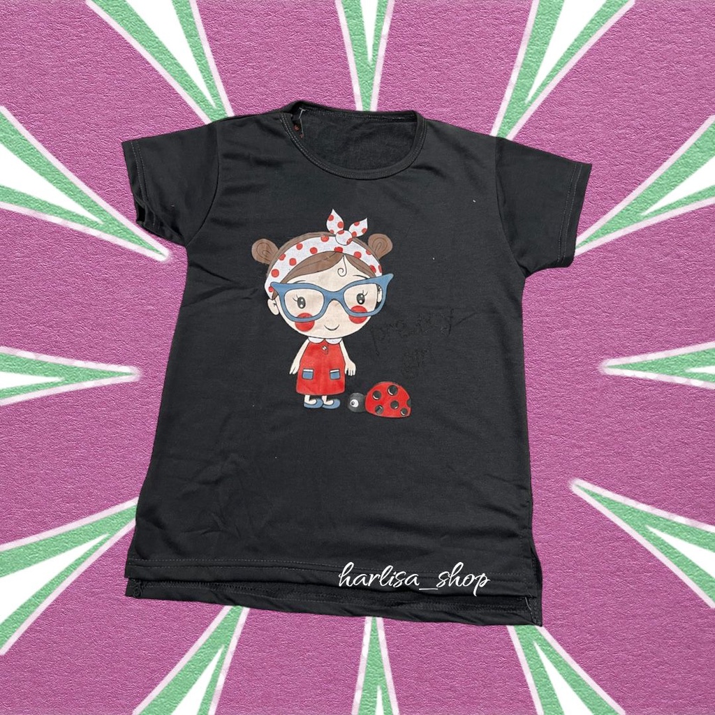 Baju kaos Anak Perempuan 4-5 tahun Pretty Girl Murah Terbaru