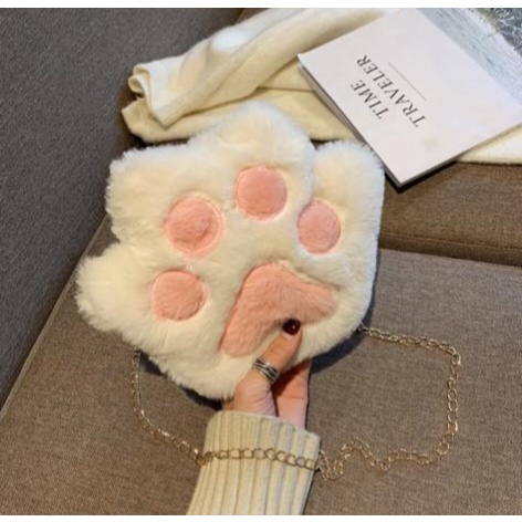 bpt Tas Anak Model Kucing Kelinci Mini Lucu Tas Anak Perempuan Cat Rabbit Animal Cute Harajuku Style Bahan Bulu Bludru Plush Fluffy Fur Sling Bag Wanita Tas Kasual Korean Style 2023