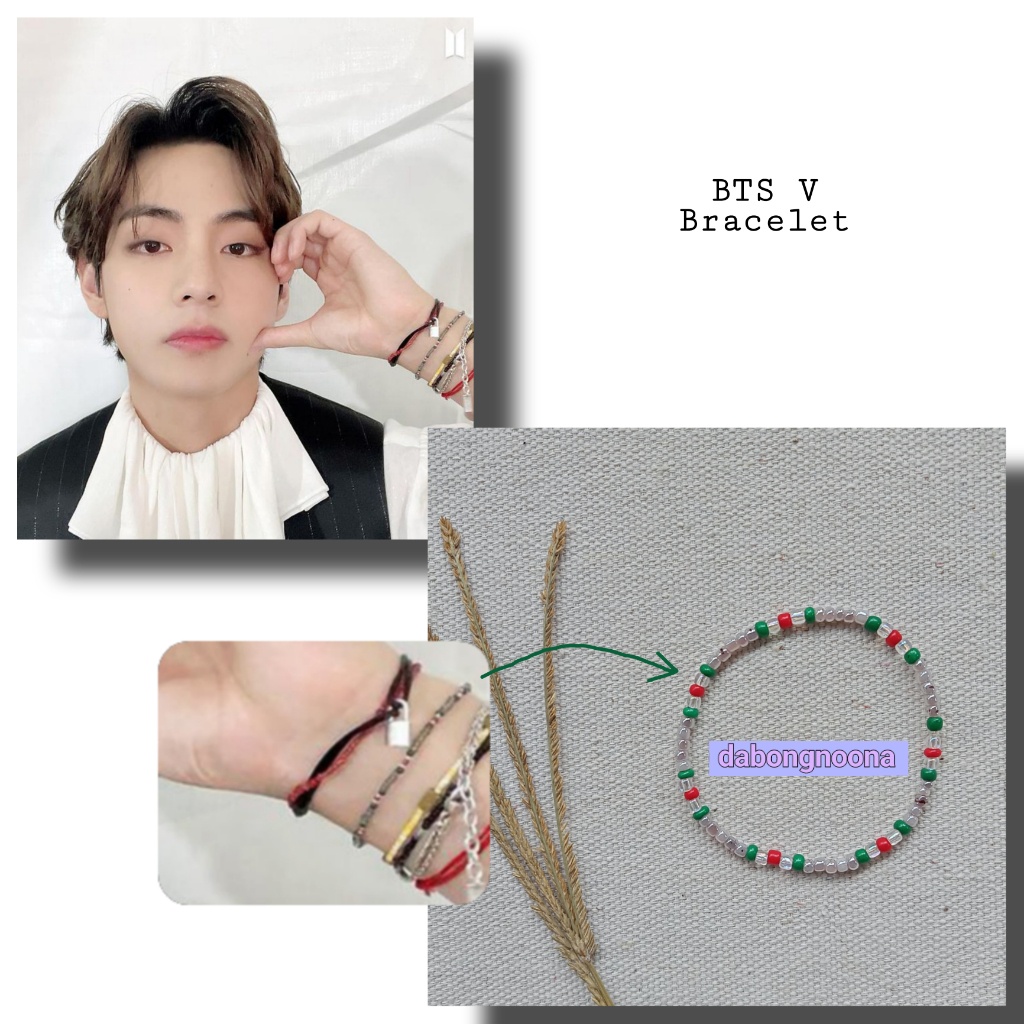 BTS V Bracelet - Gelang V - Kim Taehyung - KPOP Style - Gelang Manik Beads