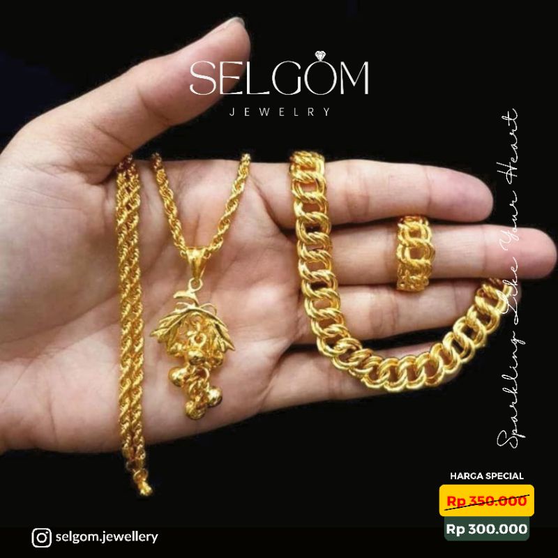 Satu set perhiasan replika mas london (mas penang) by Selgom Jewellery