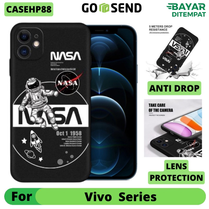 Case Vivo Y55 Y75 T1 5G Softcase  Nasa 1958 TPU Silicon Black Matte Cover Camera NEW CASE
