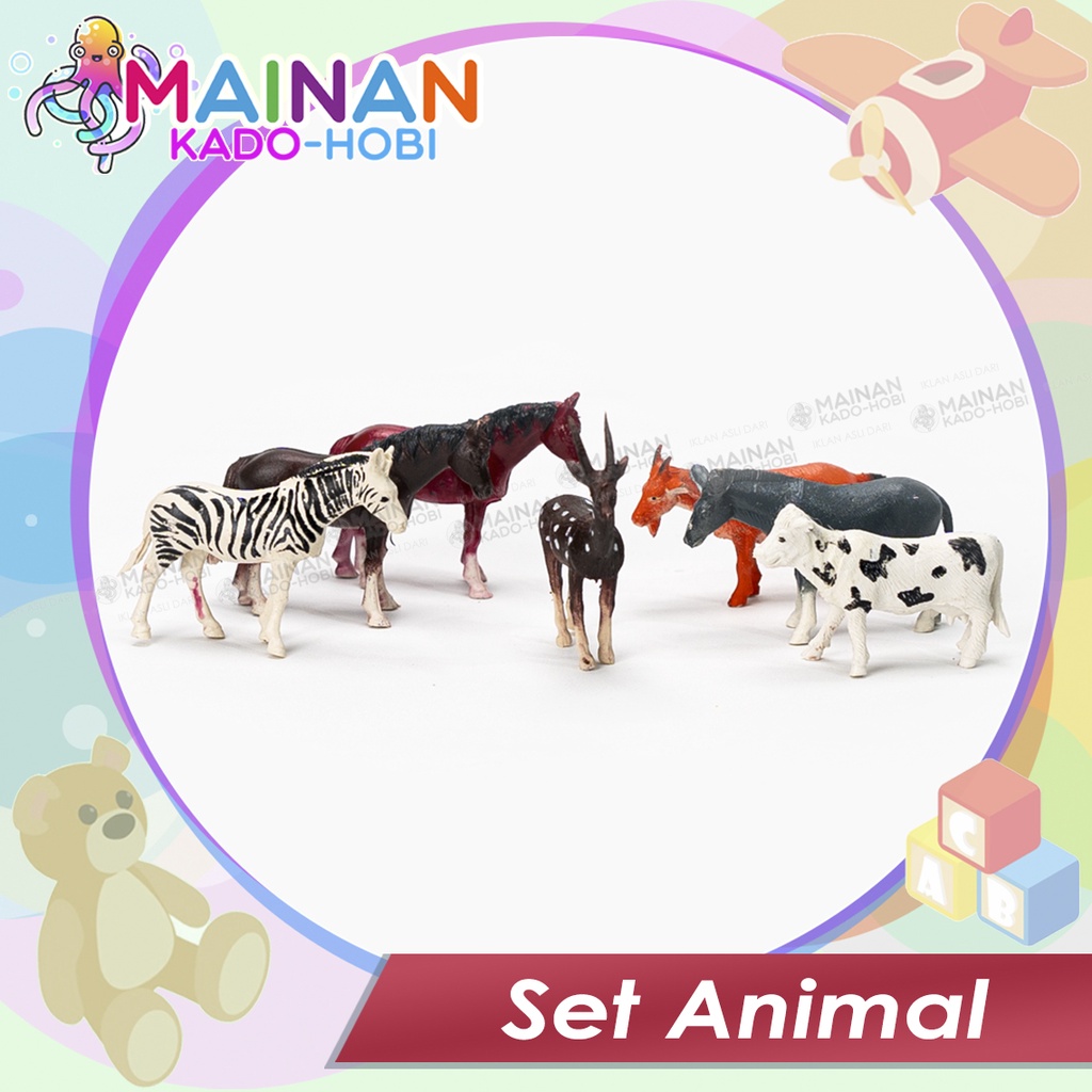 KADO MAINAN ANAK LAKI SET MINIATUR FIGUR ZOO ANIMAL HEWAN HUTAN