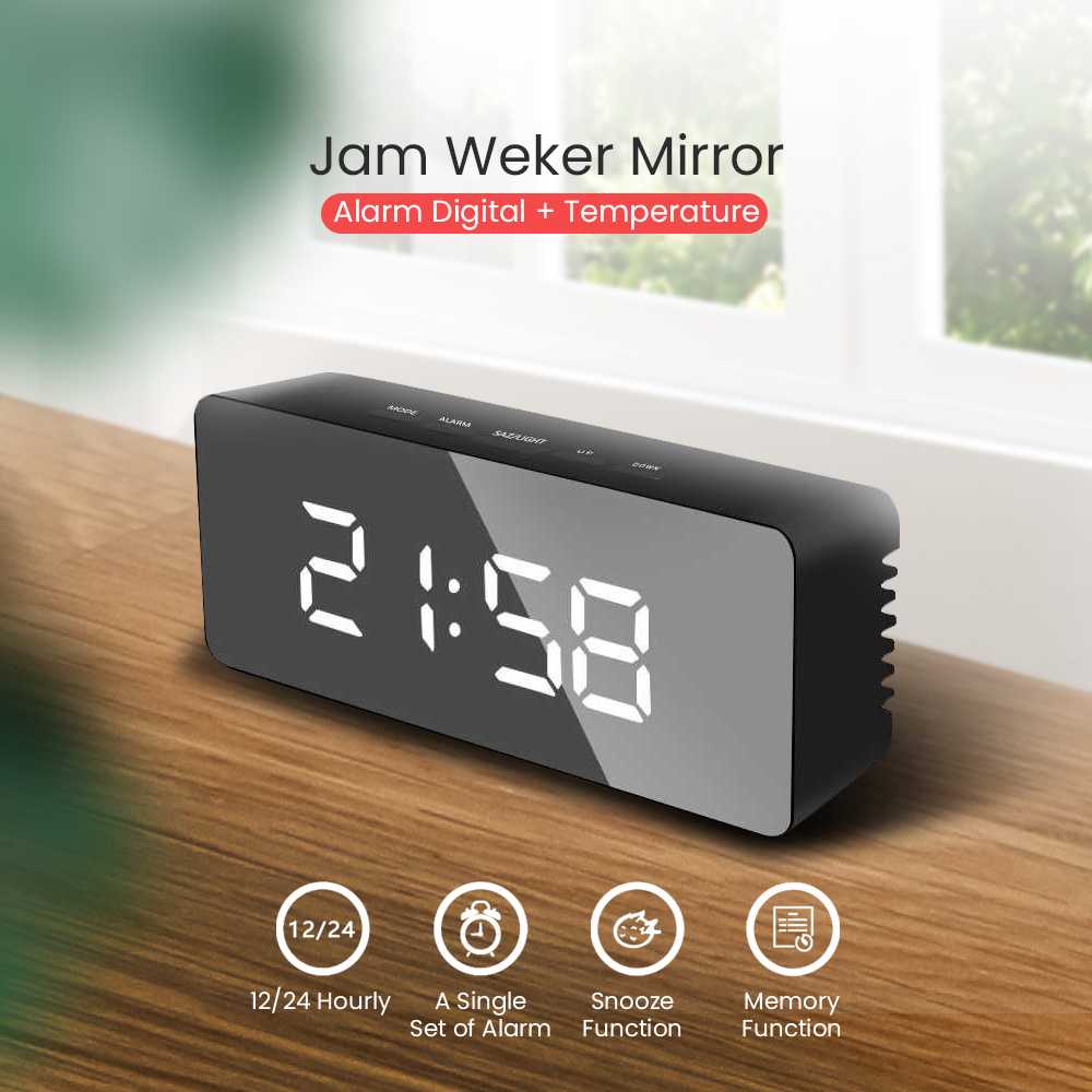 (BISA COD) FTIHSHP NieNie Jam Weker Mirror Alarm Digital + Temperature - TS-S69