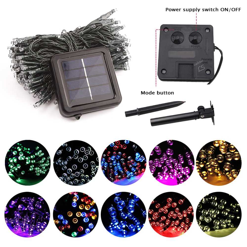 (BISA COD) FTIHSHP Leclstar Lampu Hias String Lights Dekorasi Taman Solar 12 Meter 100LED - S-04