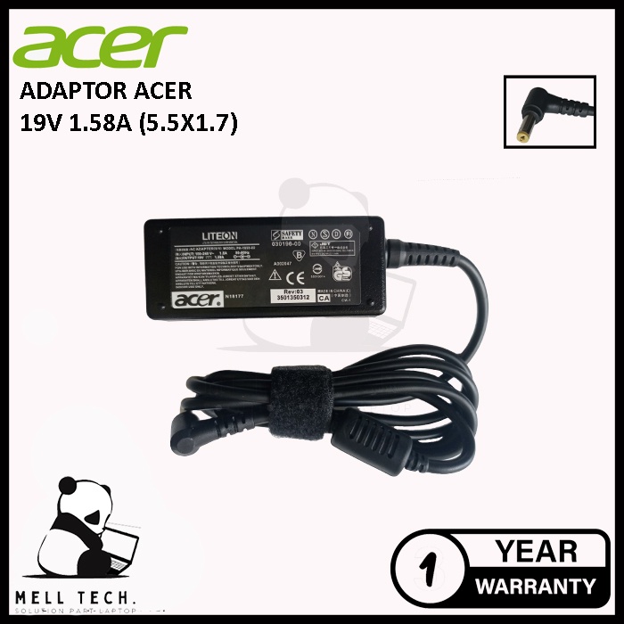 Adaptor charger Acer 19V 1.58A DC 5.5*1.7 mm for notebook acer aspire one mini ORIGINAL