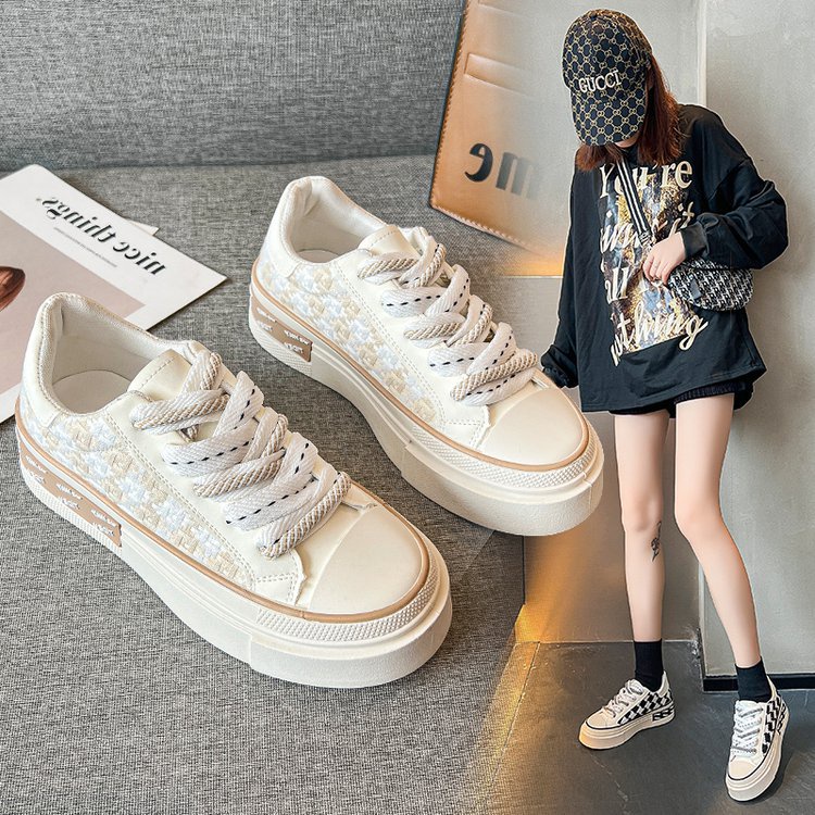 COD POS 172 Sepatu Sneakers Tali Casual Model Catur Wanita