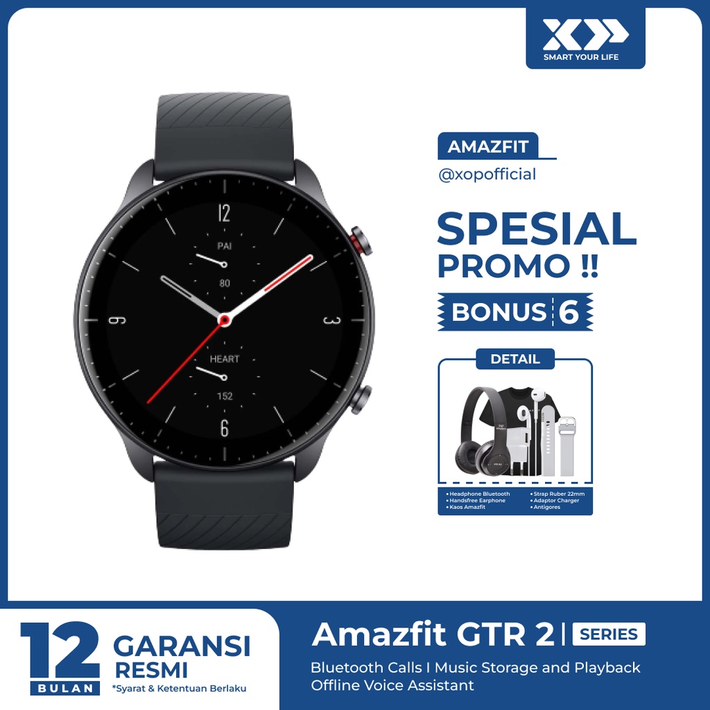 Amazfit GTR 2 New Version Smartwatch Bluetooth Call SpO2 GPS Music Storage and Playback - Garansi Resmi