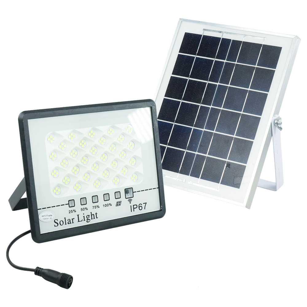 Lampu Dinding Solar Outdoor Waterproof 128 LED Cool White - MA601 - Black