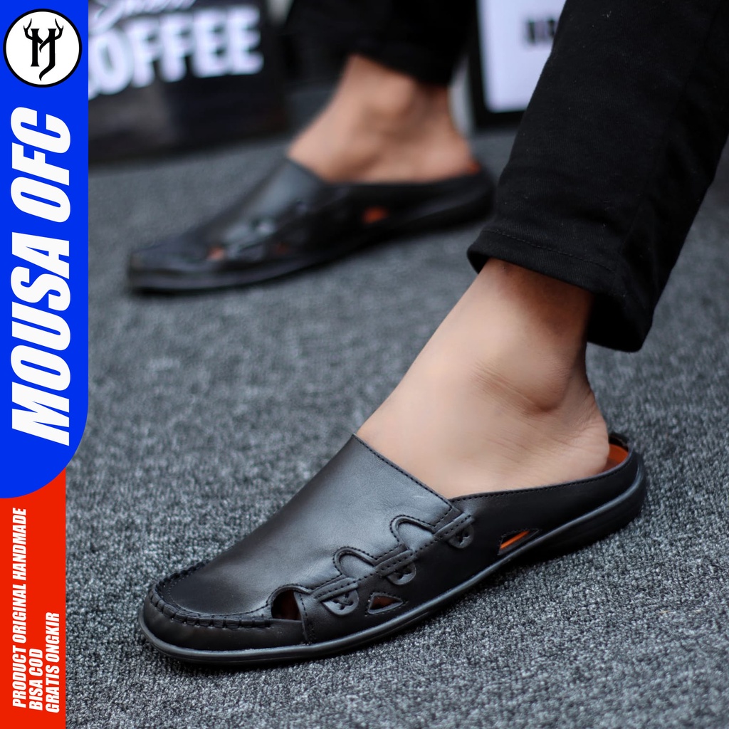 Abra - Sendal Sepatu Kulit Asli Bustong Pria