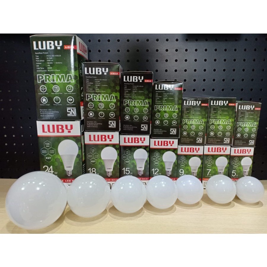 Bohlam Led LUBY PRIMA 5W 7W 9W 12W 15W 18W 24W Lampu Led Cahaya