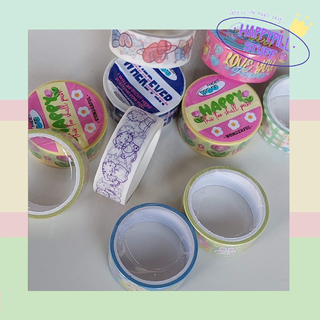 

[Happypillstuff] Stiker Kertas / Selotip Washi tape Gambar Kartun Jepang Untuk Dekorasi Handbook Diy