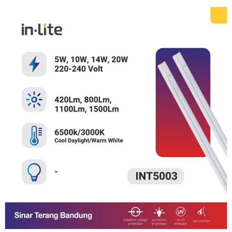 Lampi Led T5 Inlite 20 Watt INT5003 - Putih