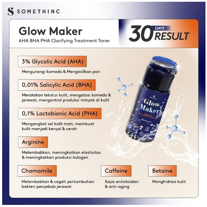 Somethinc Paket BRIGHT &amp; SMOOTH Bundle | Glow maker40ml+Diamondserum20ml+moisture silk creme25ml