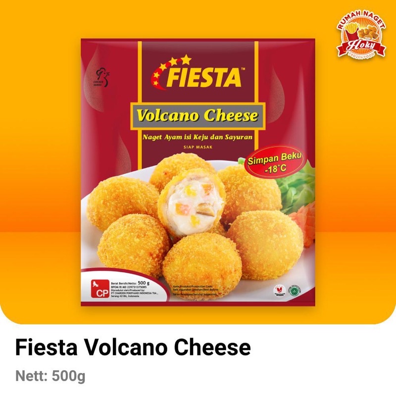 

Fiesta Volcano Cheese Naget Ayam isi Keju dan Sayuran 500 gr