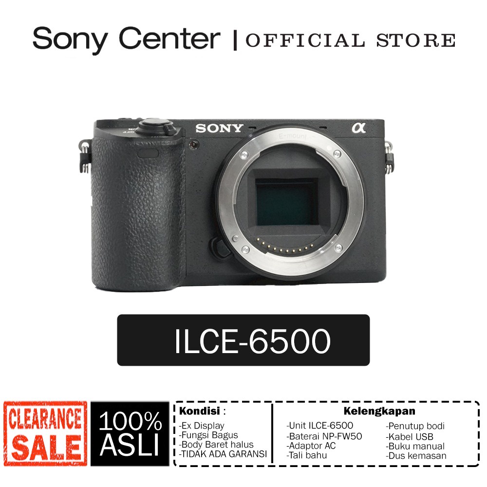SONY ILCE-6500 / Kamera Alpha A6500 Body Only - BARANG CLEARENCE, EX DISPLAY, TIDAK ADA GARANSI