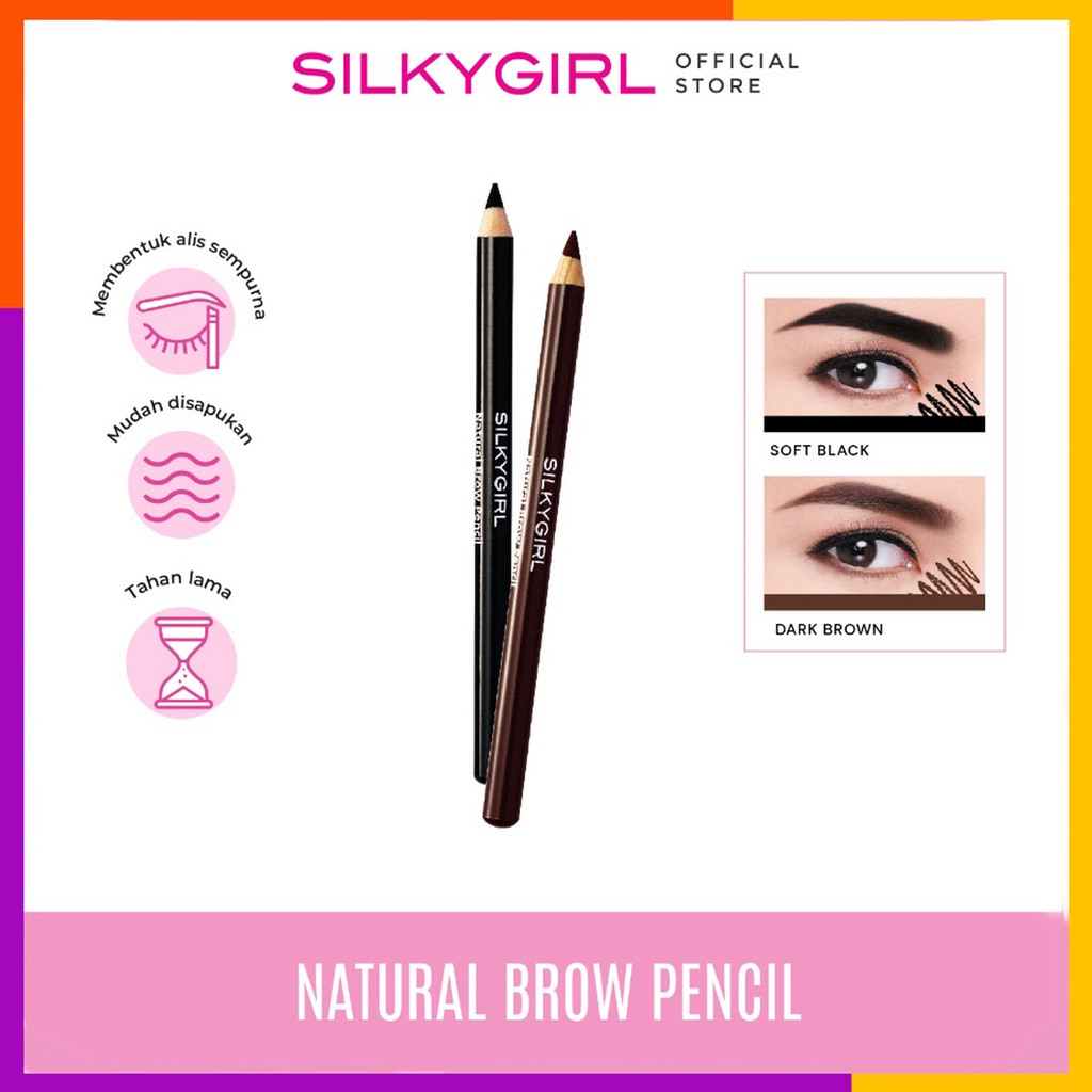 SILKYGIRL NATURAL BROW PENCIL (PENSIL ALIS) WATERPROOF