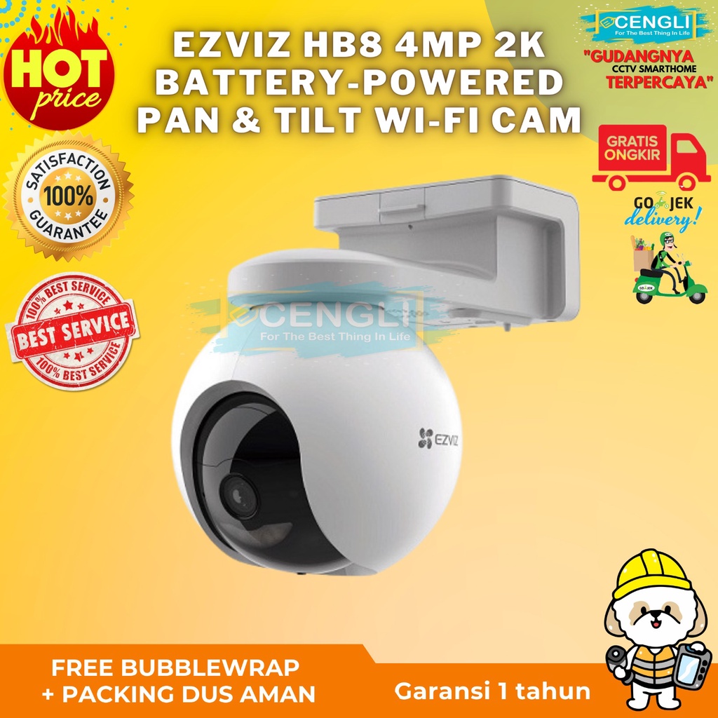 IP cam Ezviz HB8 4MP 2K+ Smart CCTV Outdoor Cam Rechargeable Battery