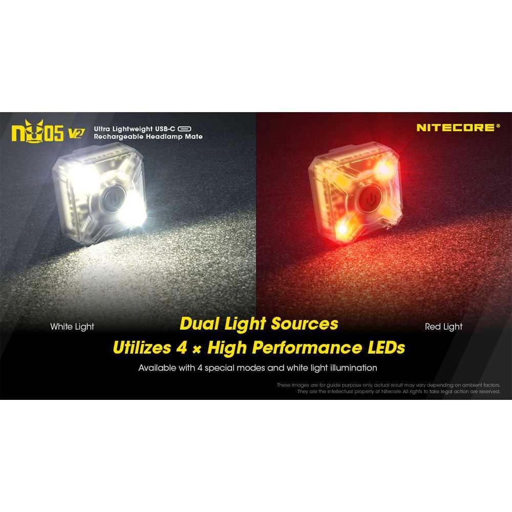 NITECORE Lightweight Headlamp Mate 40 Lumens Standard Version - NU05 V2 - Black