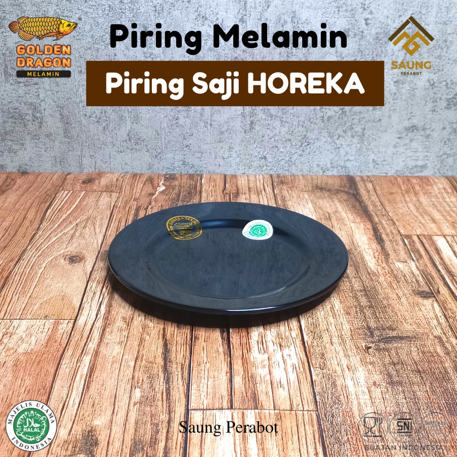 Piring Saji Ceper Melamin Sedang Piring Cantik Ceper P5407 Golden Dragon