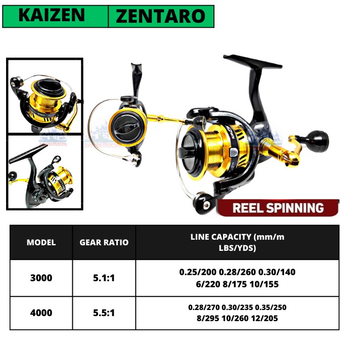 REEL ZENTARO KAIZEN SPINNING SIZE 1000/2000/3000/4000/6000/8000