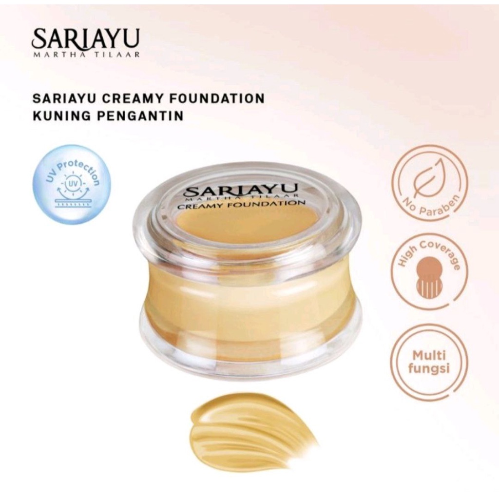 SARIAYU CREAMY FOUNDATION 15GR ALAS BEDAK MAKE UP KOSMETIK FOUNDATION