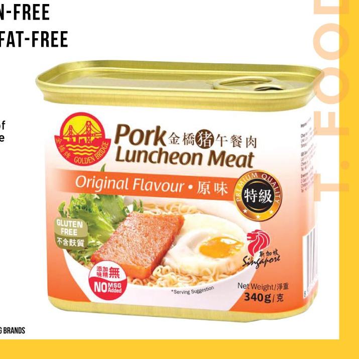 

☋ PORK LUNCHEON MEAT ORGINAL SINGAPORE GOLDEN BRIDGE 340g ➵