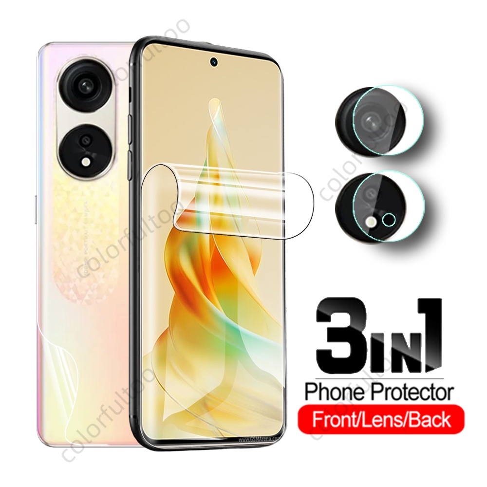 Pelindung Layar Screen Protector Oppo Reno 8T 4G Reno 8T 5G paket 3 in 1 Berbahan Hydrogel