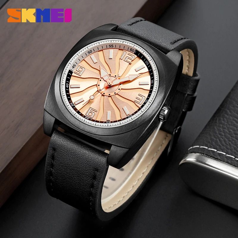 SKMEI 2060 Jam Tangan Pria Analog Kasual Style Tali Kulit WATCHKITE WKOS