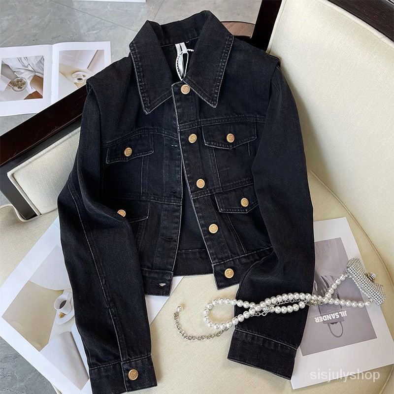 [✅BISA COD] #Sisjuly# Jaket denim wanita / Atasan peplum baru tahun 2023 / Jaket denim baru wanita