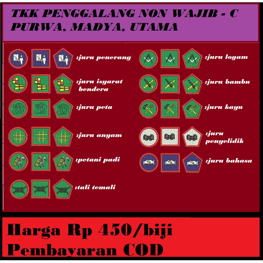 Badge TKK Penggalang bordir C (non wajib)