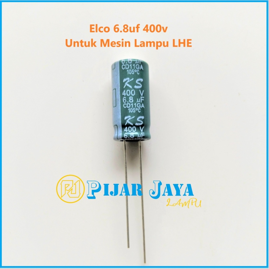 Elko Elco 6,8uf 6.8 uf 400v Kapasitor Untuk PCB Lampu LHE
