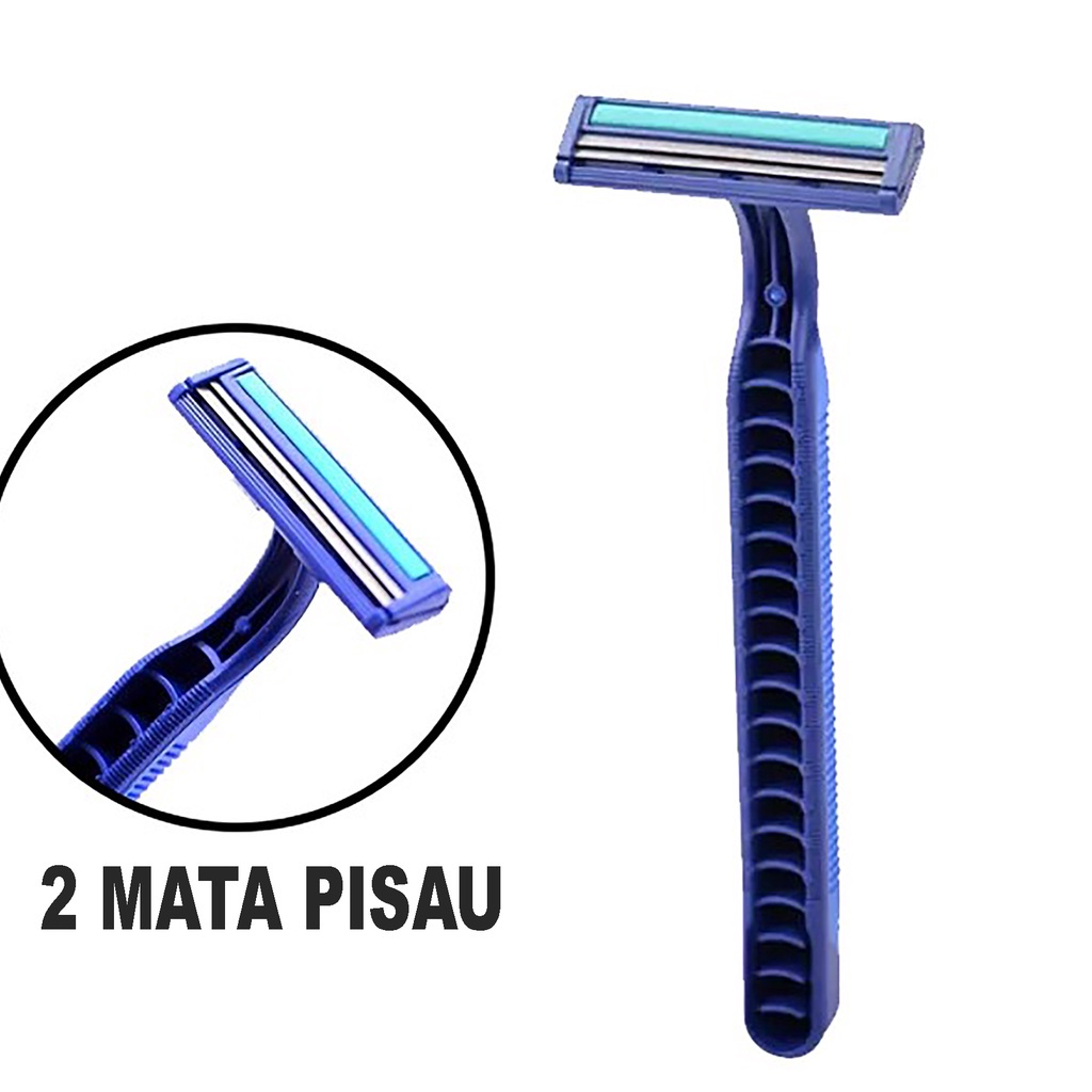 Alat Cukur Kumis dan Jenggot 2 Mata Pisau Cukuran Bulu Ketiak Rambut Kaki Manual Razor Double Blade