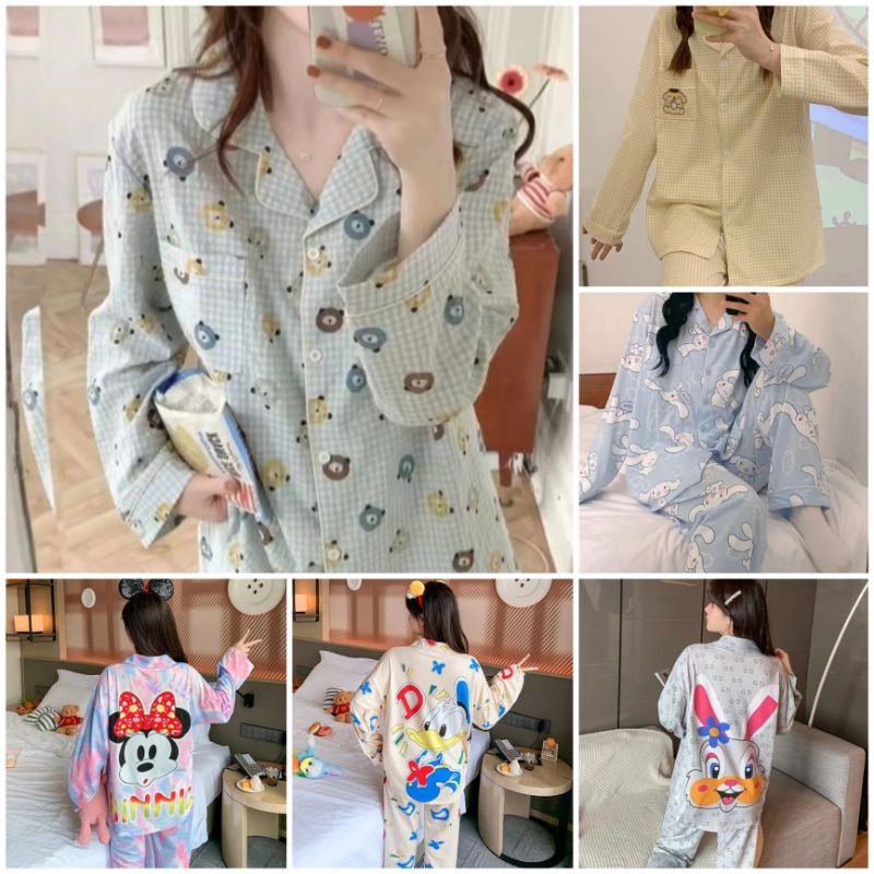 Piyama Import Wanita  Murah Baju Tidur Lengan panjang Piyama Korea Taehyung PP