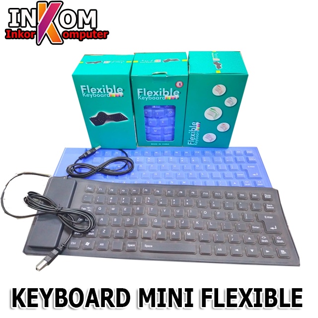 Keyboard Mini Flexible Keyboard Karet USB