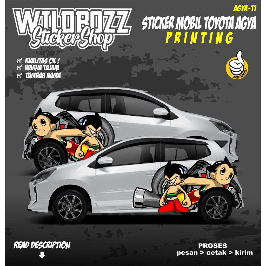 decal printing mobil totoya agya astro boy (agya-11) -WILDBOZZ STICKER-