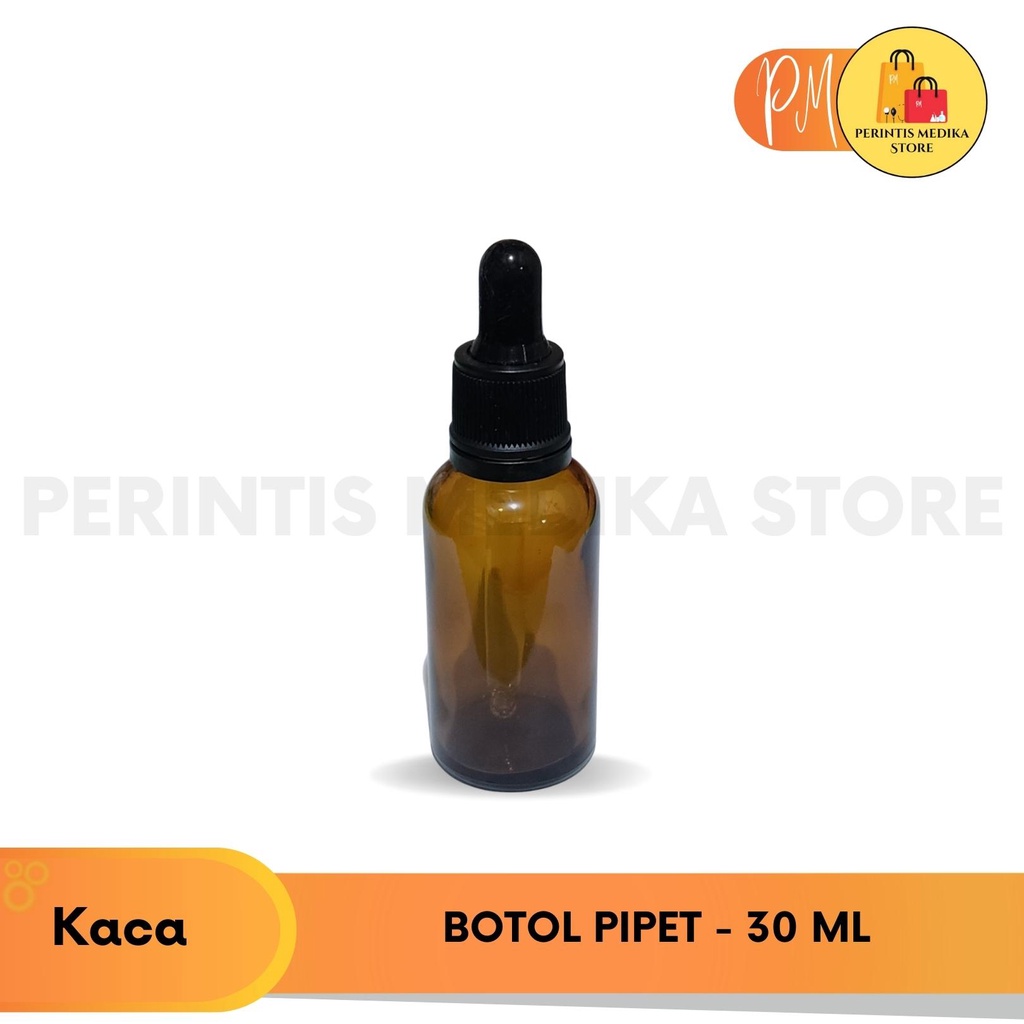 Botol Pipet 30ml Kaca - Botol Kaca Pipet 30 ml / Botol Serum 30ml