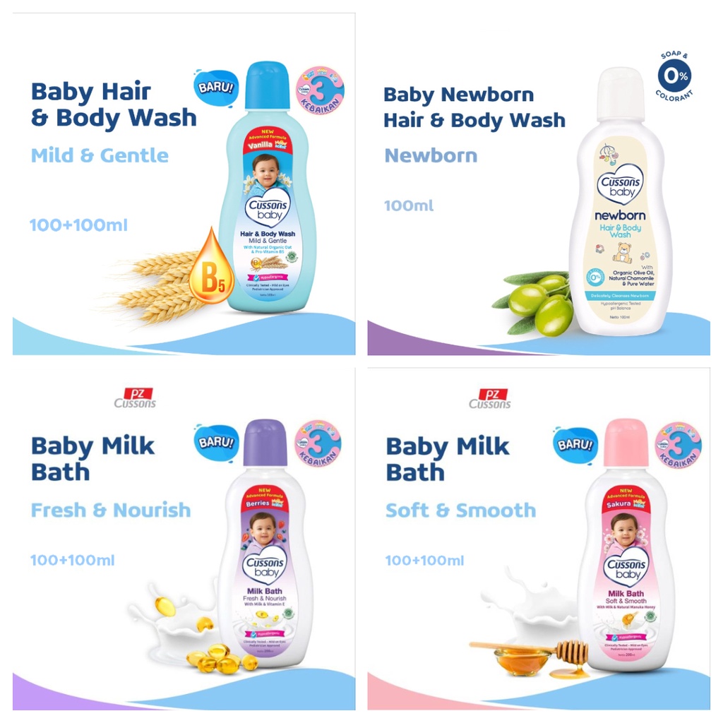 Cussons Baby Hair &amp; Body Wash - Sabun Mandi Bayi 100ml 200ml