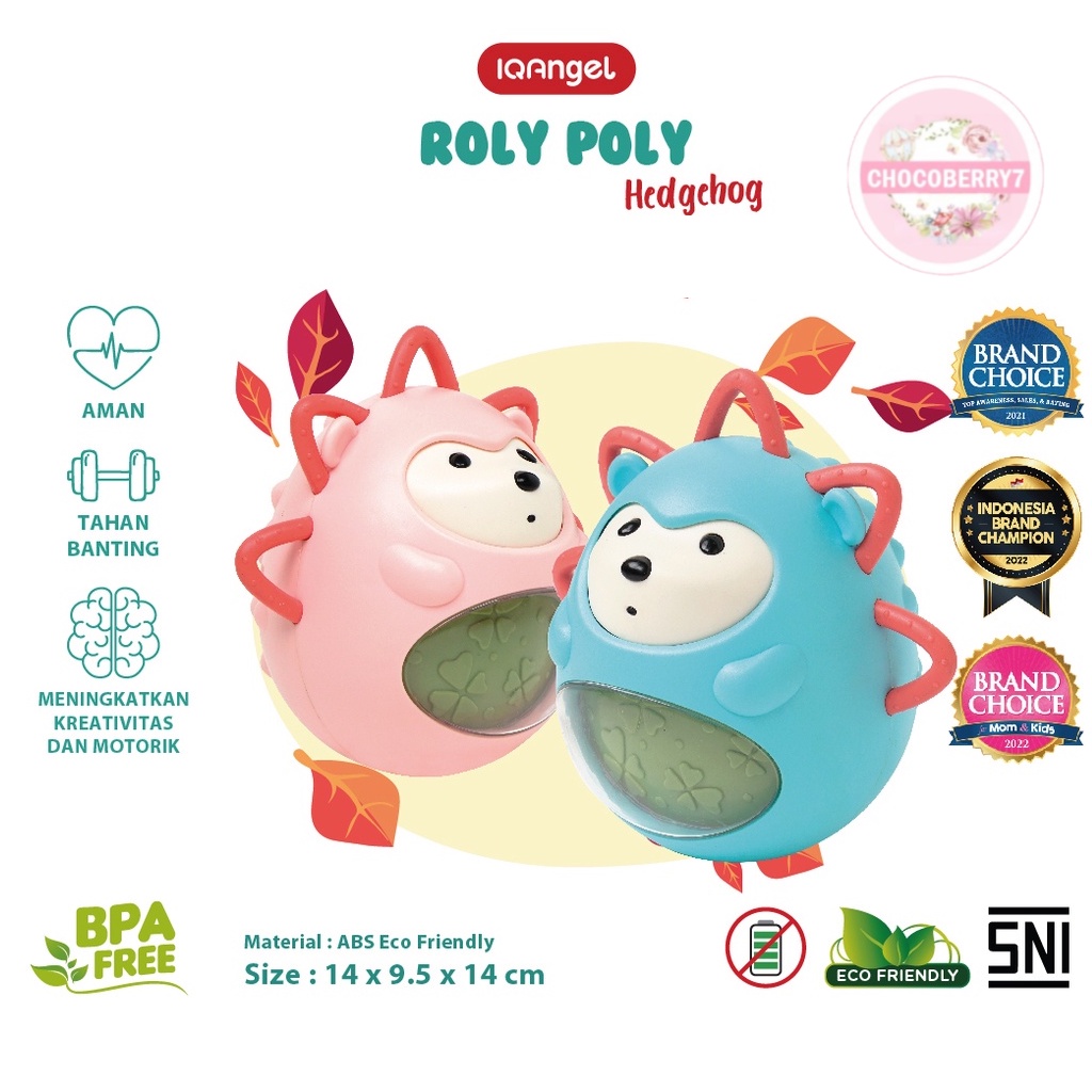 IQAngel Roly Poly Hedgehog Toys IQBT0120/ Gigitan Bayi Teether / Mainan Gigitan Bayi / Teether Rattle