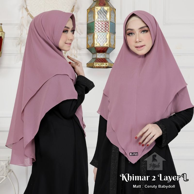 KHIMAR HIJAB JILBAB L LANCIP DEPAN 2 LAYER HIJAB JUMBO CERUTI ARMANI